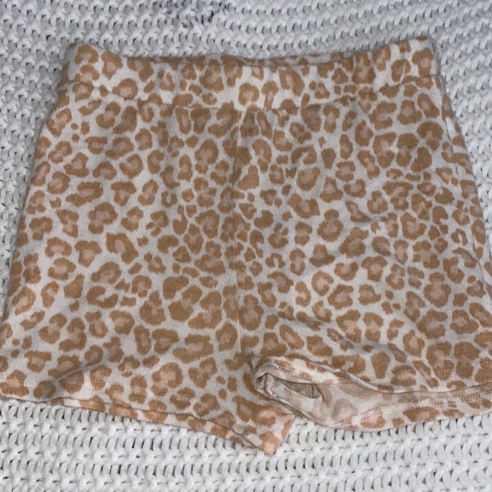 High waisted cheetah print sleep shorts